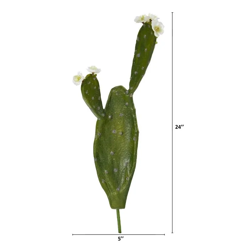 24" Flowering Cactus Artificial Plant (Set of 4)