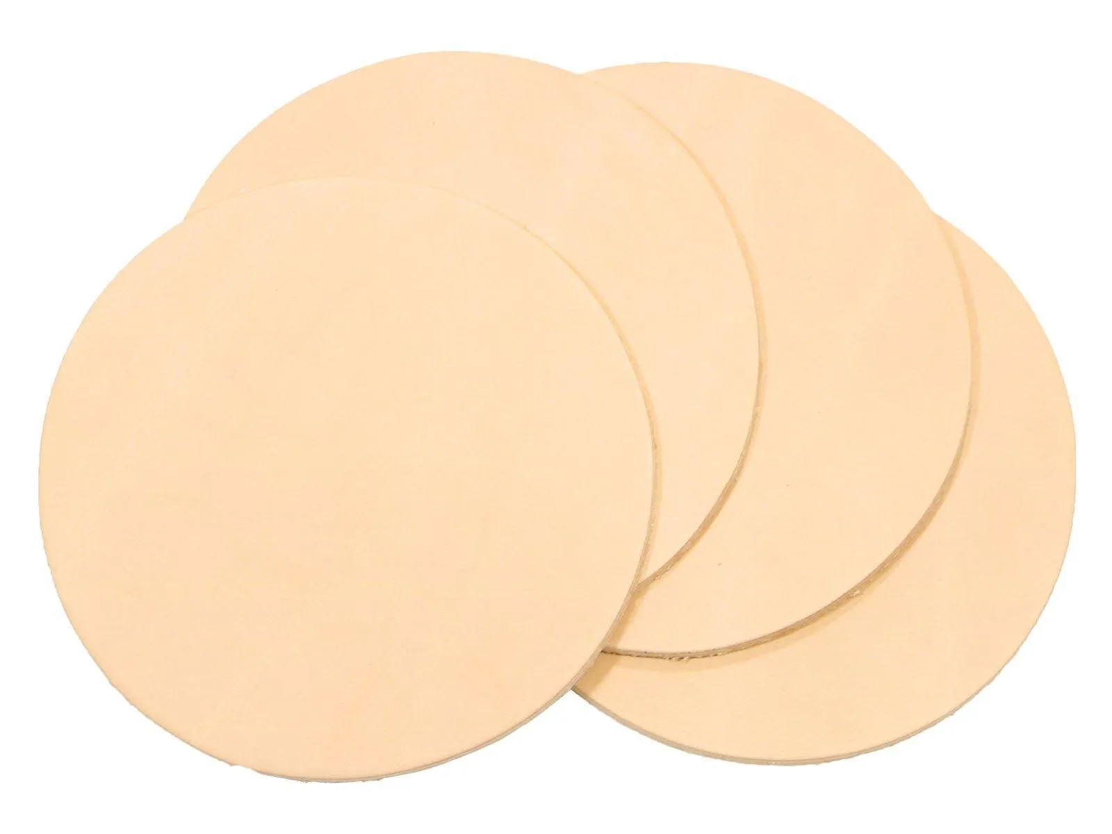 4" Round Vegetable Tan Cowhide Leather Coaster Shape