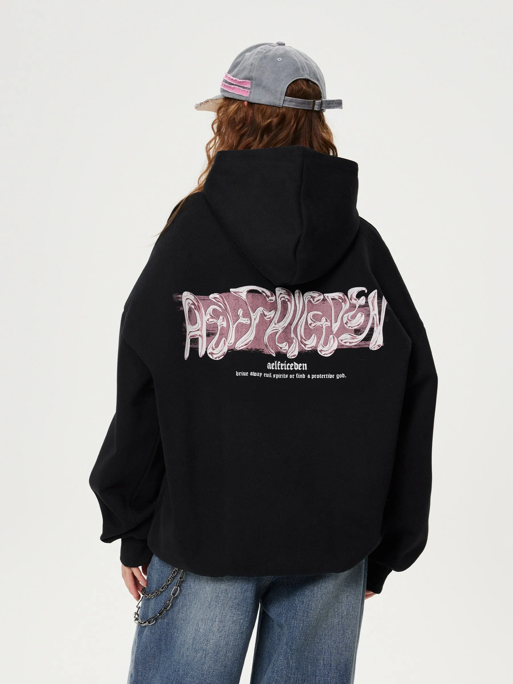 Aelfric Eden Futuristic Liquid Metal Design Hoodie