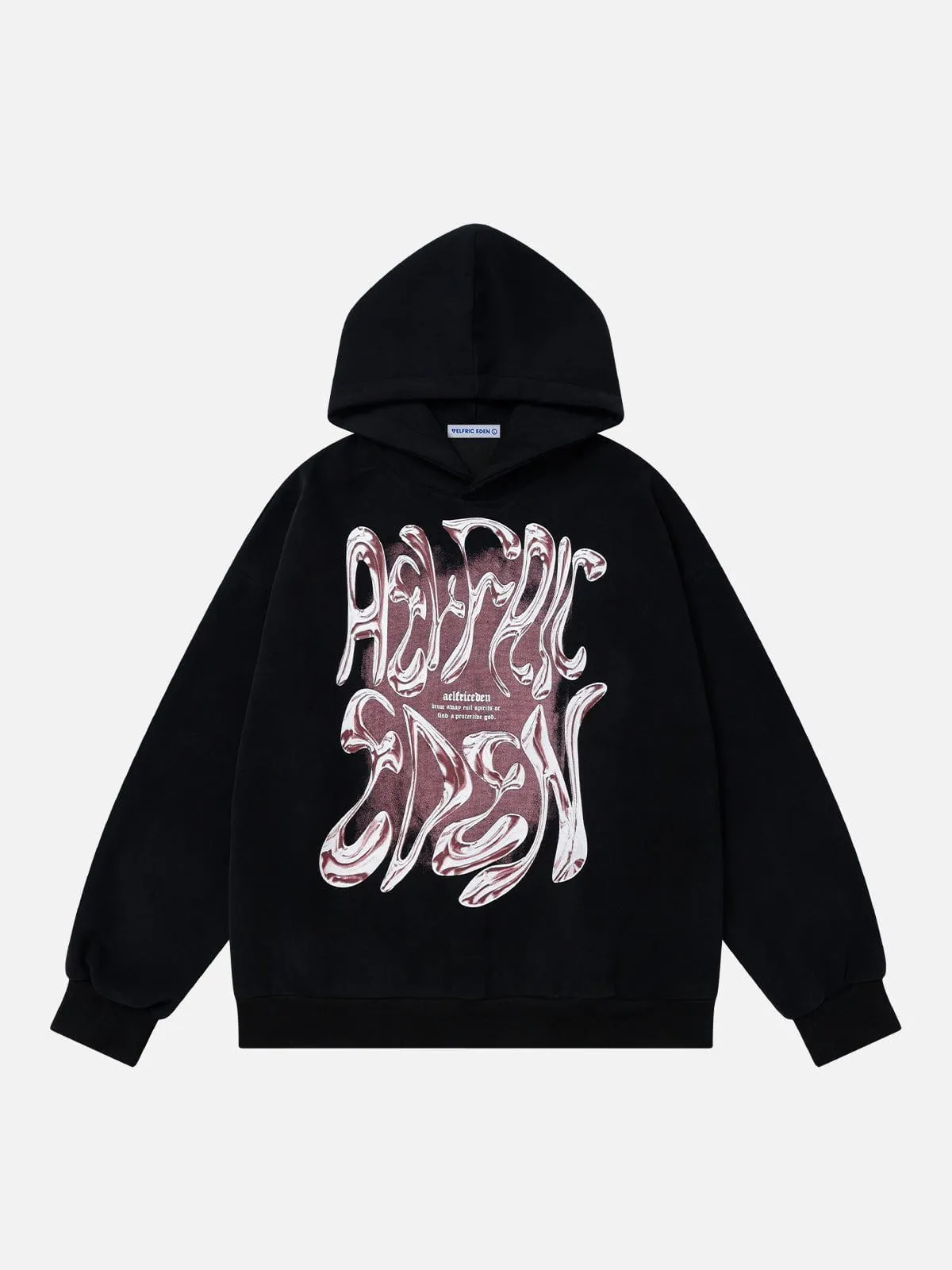 Aelfric Eden Futuristic Liquid Metal Design Hoodie