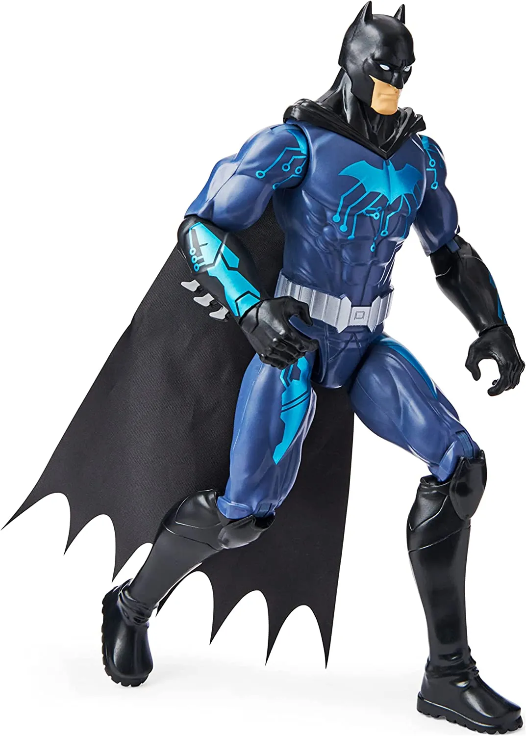 Batman 12-inch Bat-Tech Batman Action Figure (Black/Blue Suit), Kids Toys for Boys Aged 3 and up