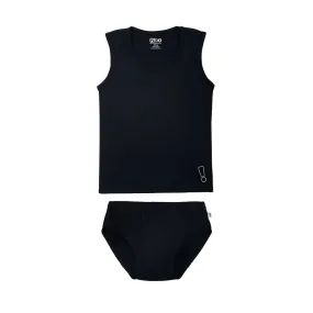 Black Underwear & Vest Set