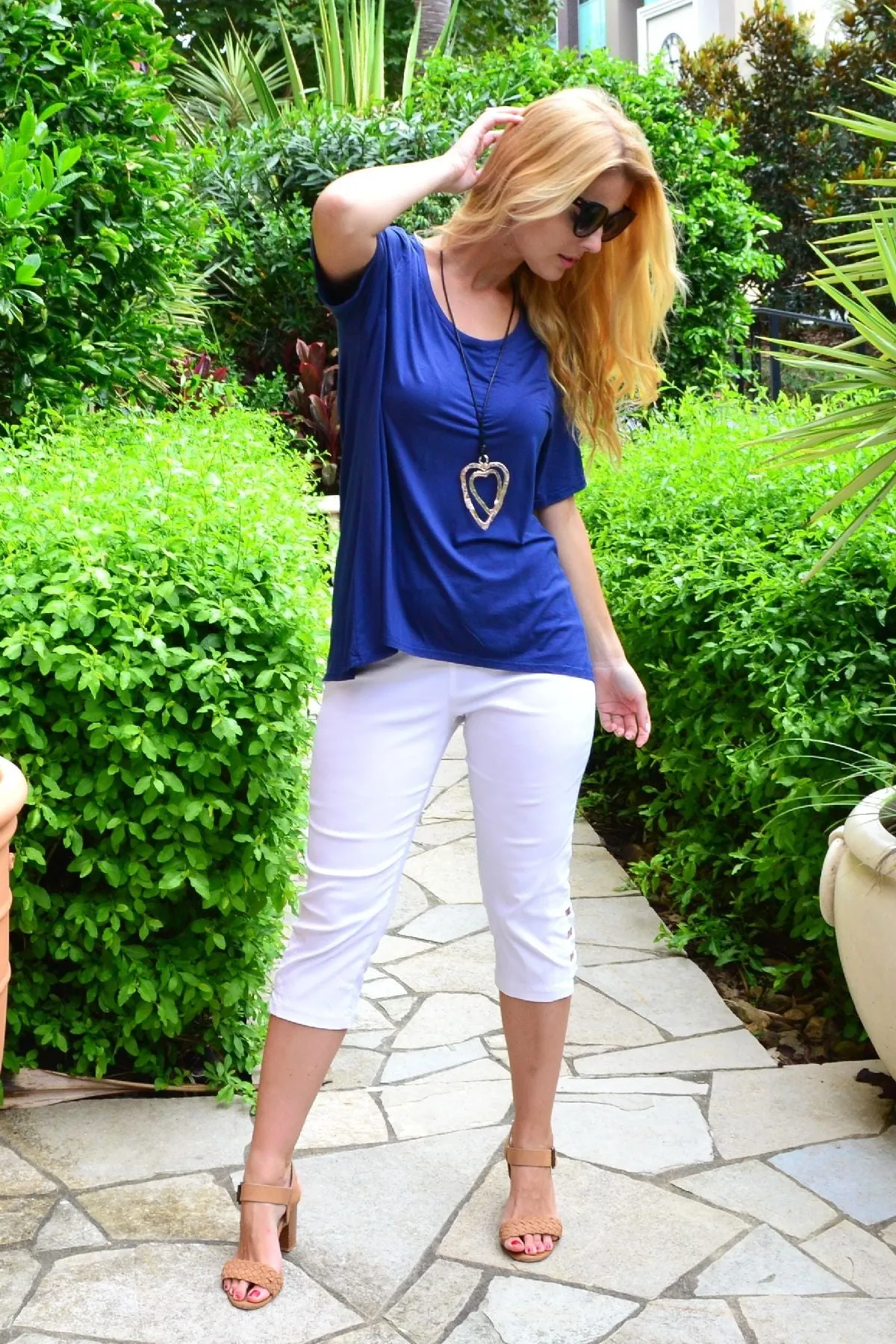 Blue Bamboo Basic Hi Low Hem Top