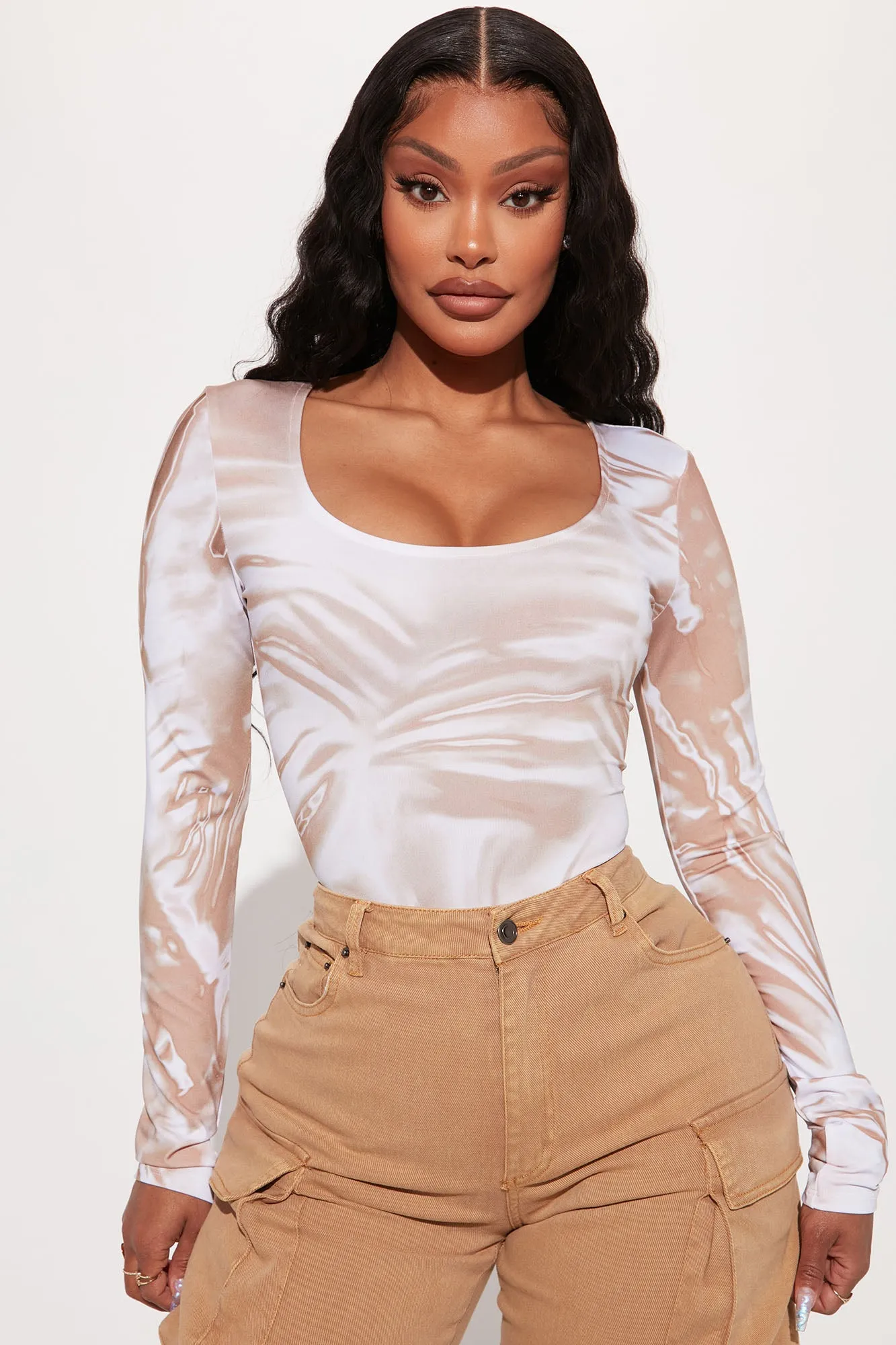 Body Contour Bodysuit - Taupe/combo