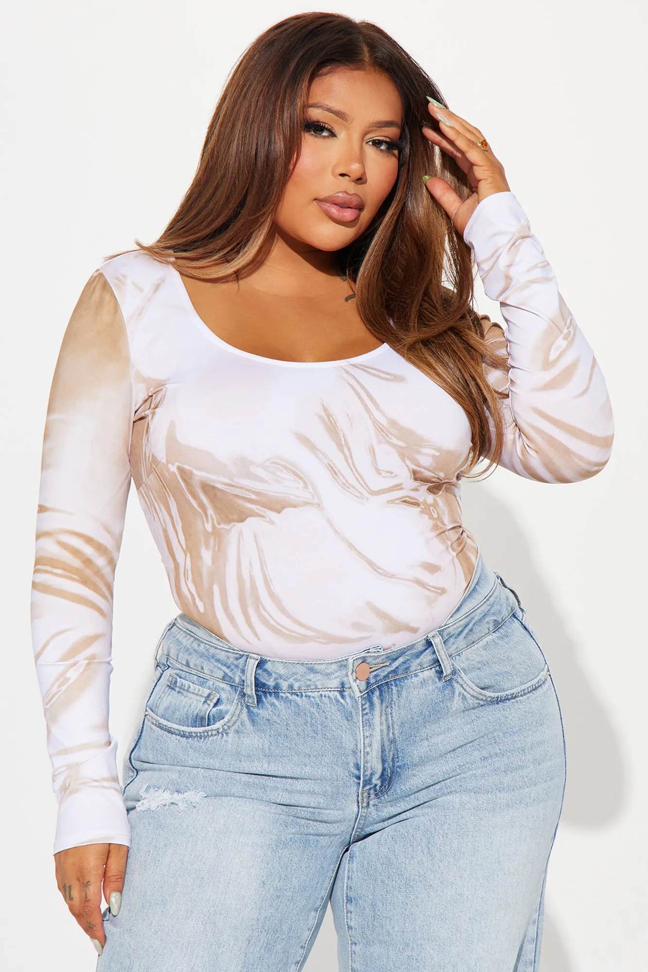 Body Contour Bodysuit - Taupe/combo
