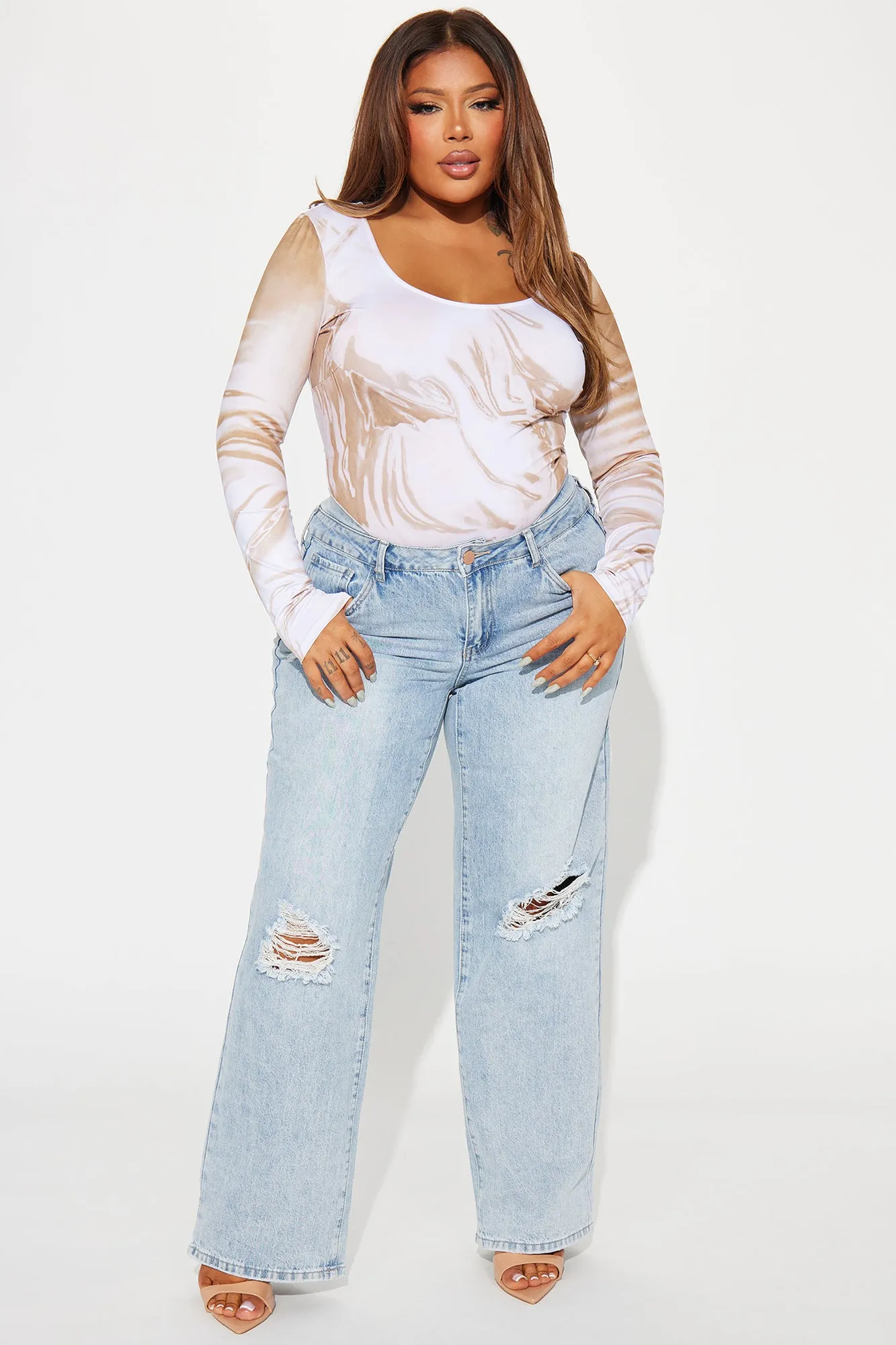 Body Contour Bodysuit - Taupe/combo