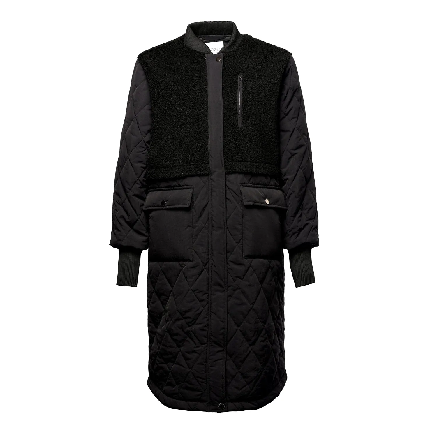 Etta Pile Coat Solid - Black