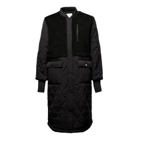 Etta Pile Coat Solid - Black