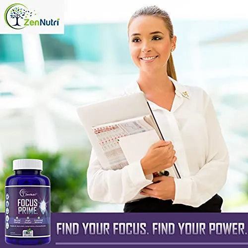 Focus, Memory, Clarity & Mood Support Brain Booster Supplement - Concentration Enhancer - Natural Vegetarian Nootropic Formula - Ginkgo Biloba, Bacopa Monnieri, St. John Wort & More - 60 Count