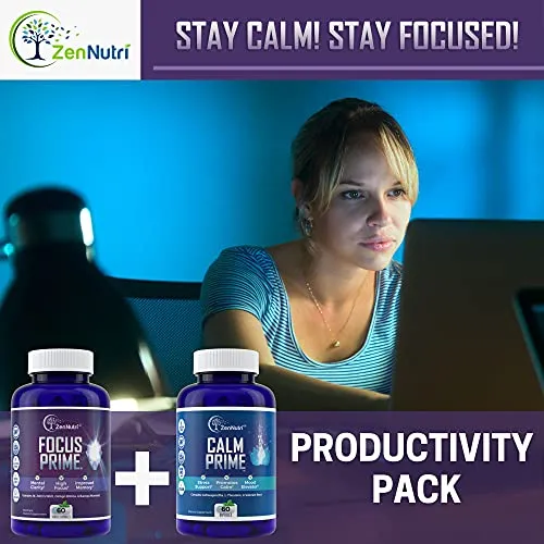 Focus, Memory, Clarity & Mood Support Brain Booster Supplement - Concentration Enhancer - Natural Vegetarian Nootropic Formula - Ginkgo Biloba, Bacopa Monnieri, St. John Wort & More - 60 Count