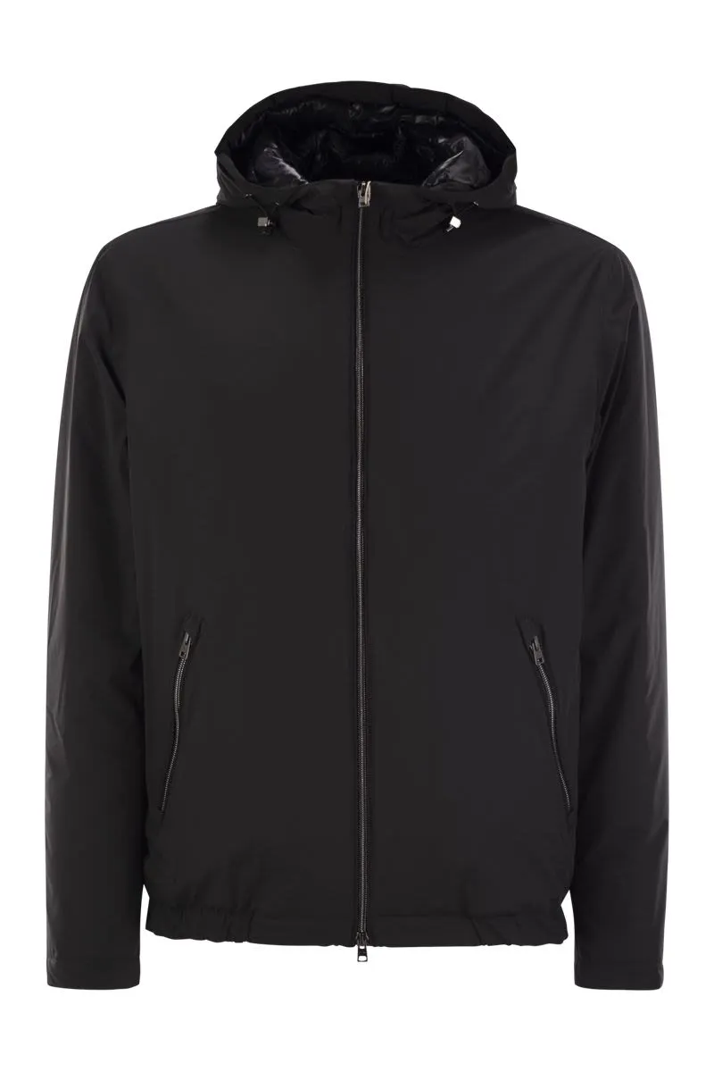 HERNO Packable Bomber Jacket with Adjustable Hood - Mini Clutch Design