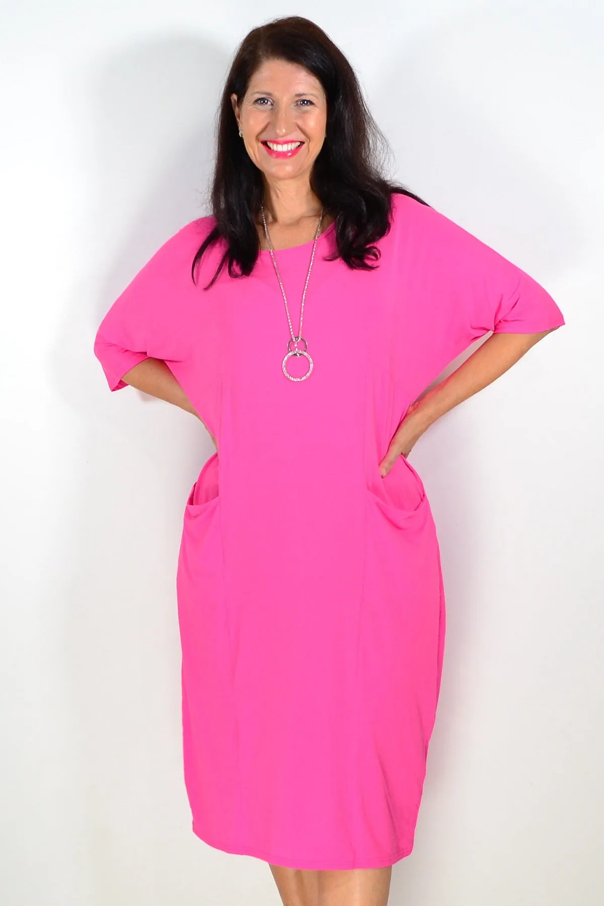 Hot Pink Bamboo Tunic Dress