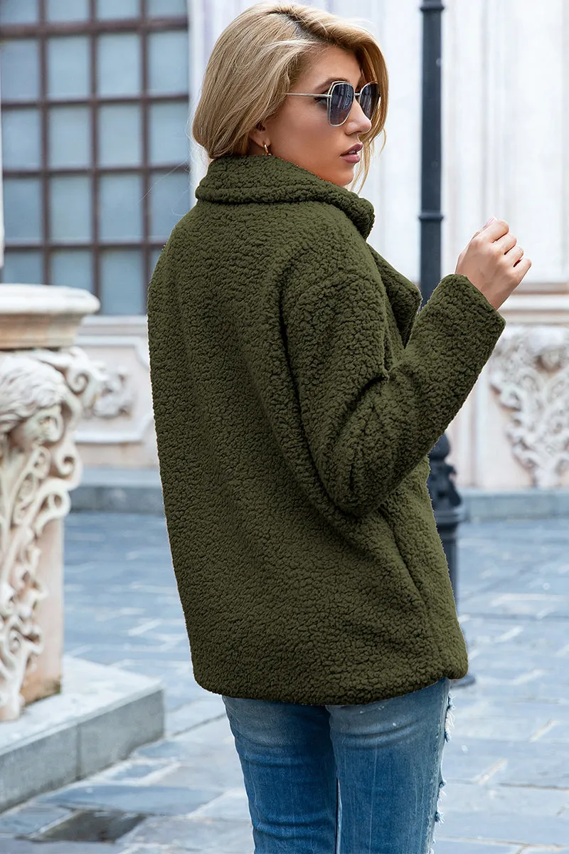 Lapel Collar Teddy Sherpa Coat