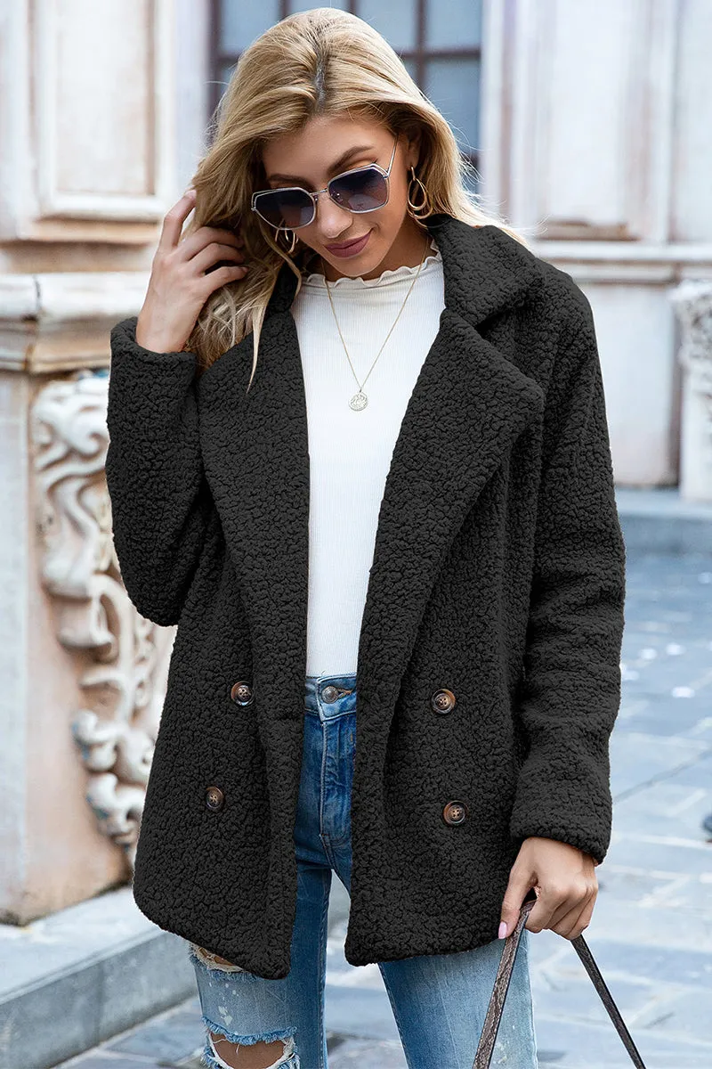 Lapel Collar Teddy Sherpa Coat