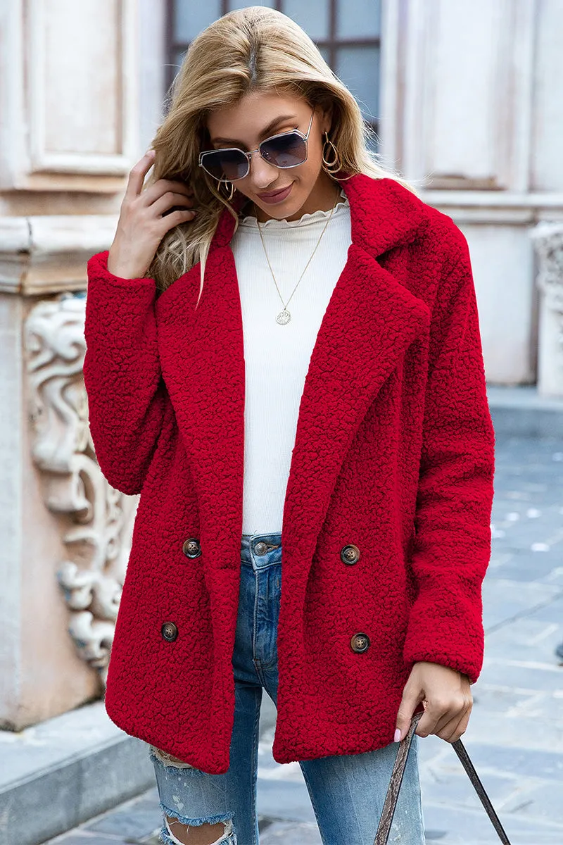 Lapel Collar Teddy Sherpa Coat