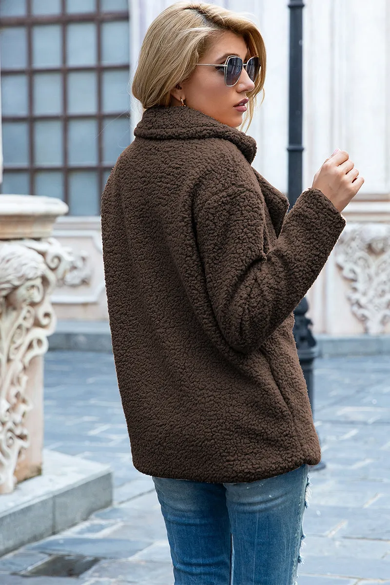 Lapel Collar Teddy Sherpa Coat
