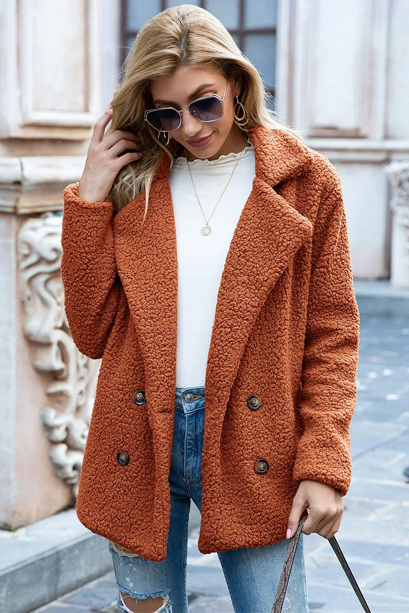 Lapel Collar Teddy Sherpa Coat