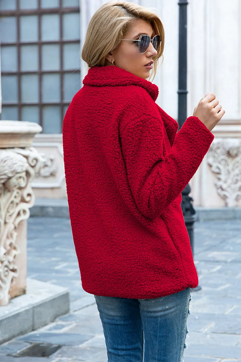 Lapel Collar Teddy Sherpa Coat