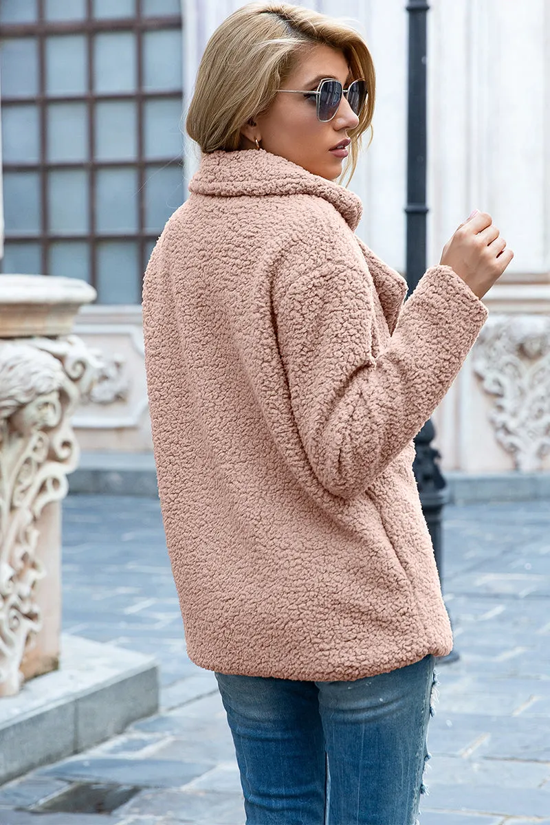 Lapel Collar Teddy Sherpa Coat
