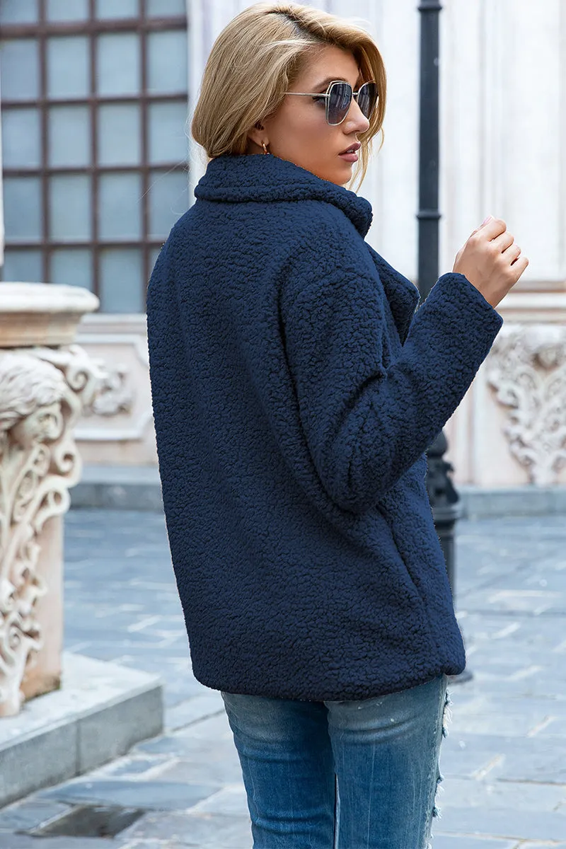 Lapel Collar Teddy Sherpa Coat
