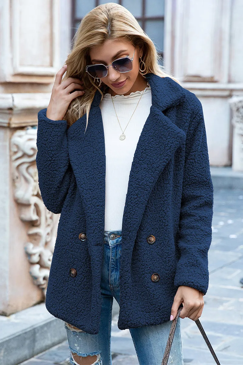 Lapel Collar Teddy Sherpa Coat
