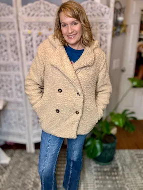 Lapel Collar Teddy Sherpa Coat