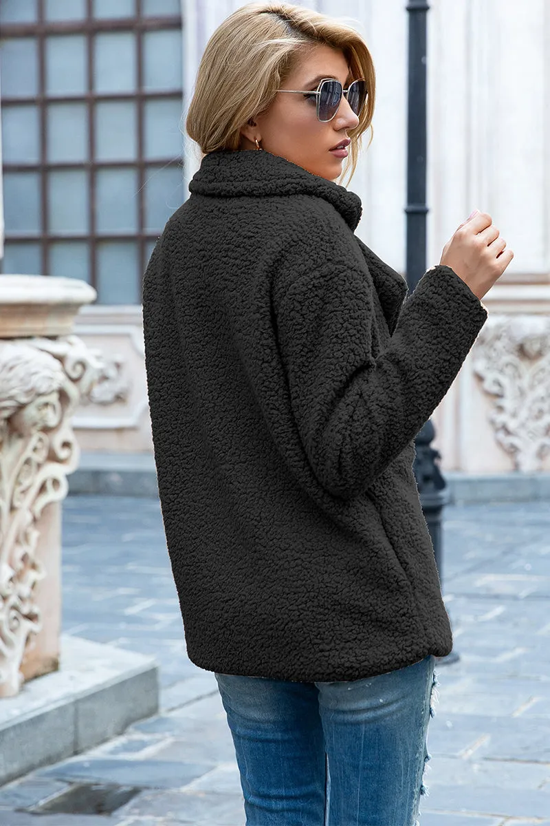 Lapel Collar Teddy Sherpa Coat