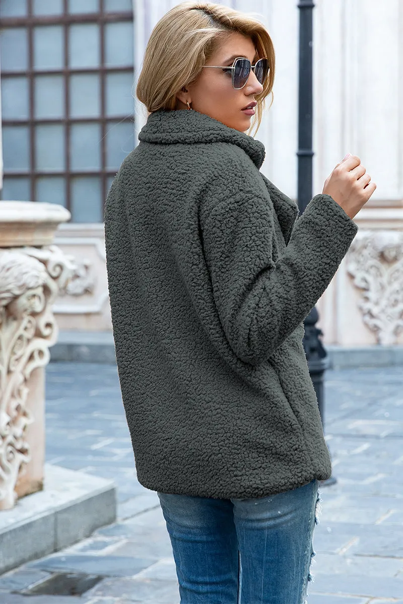 Lapel Collar Teddy Sherpa Coat
