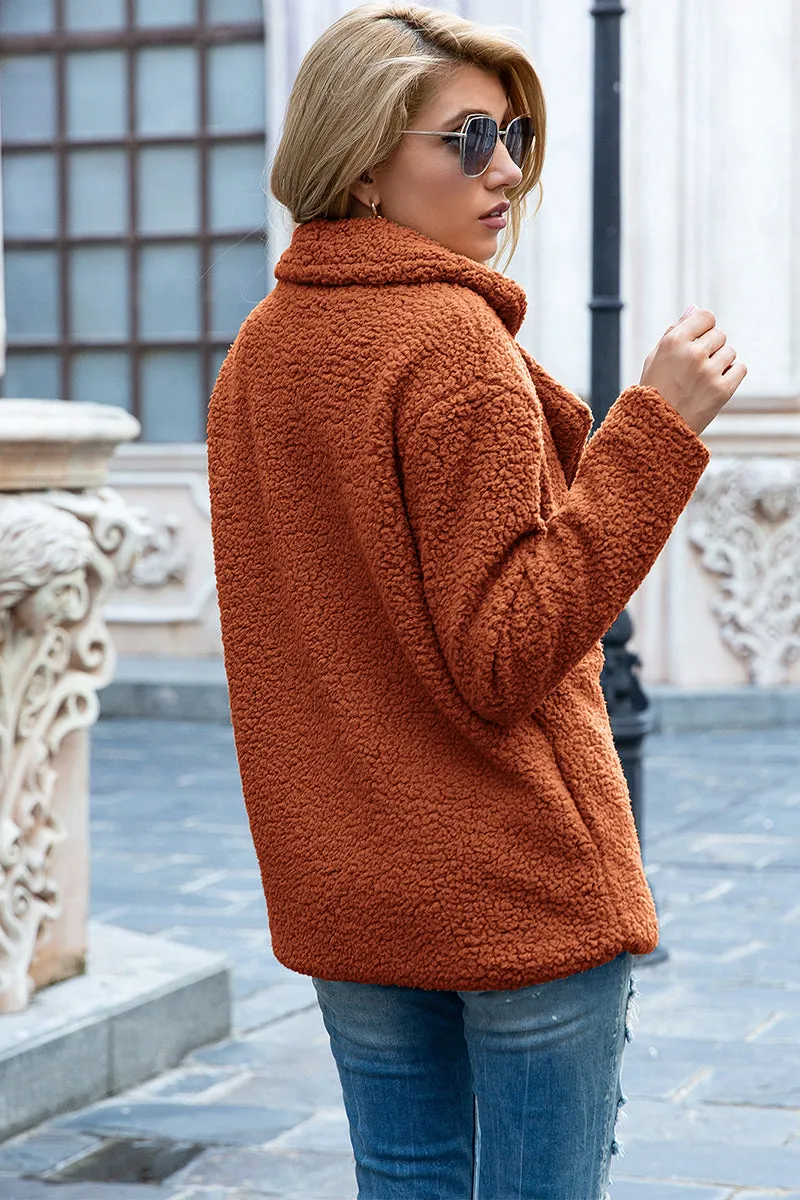 Lapel Collar Teddy Sherpa Coat
