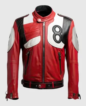 Men's 8 Ball Pool Bomber Billiard Cue Leather Jacket