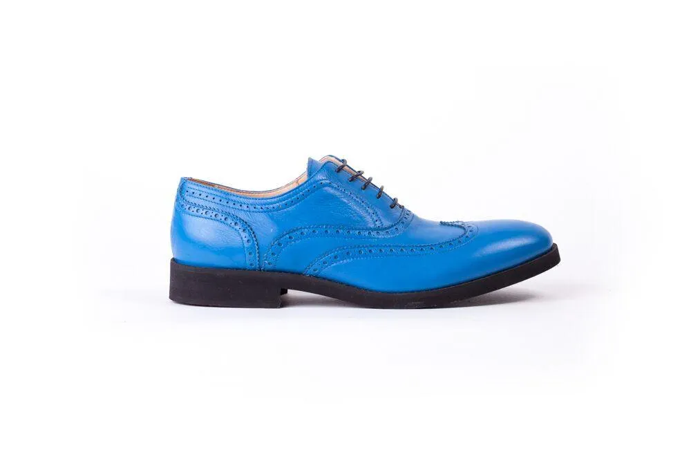 Men's Blue & Black Brogue Wingtip (EX- 120)