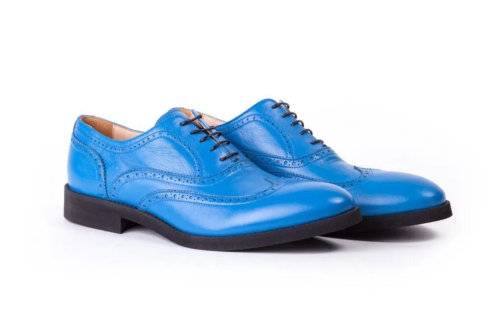 Men's Blue & Black Brogue Wingtip (EX- 120)