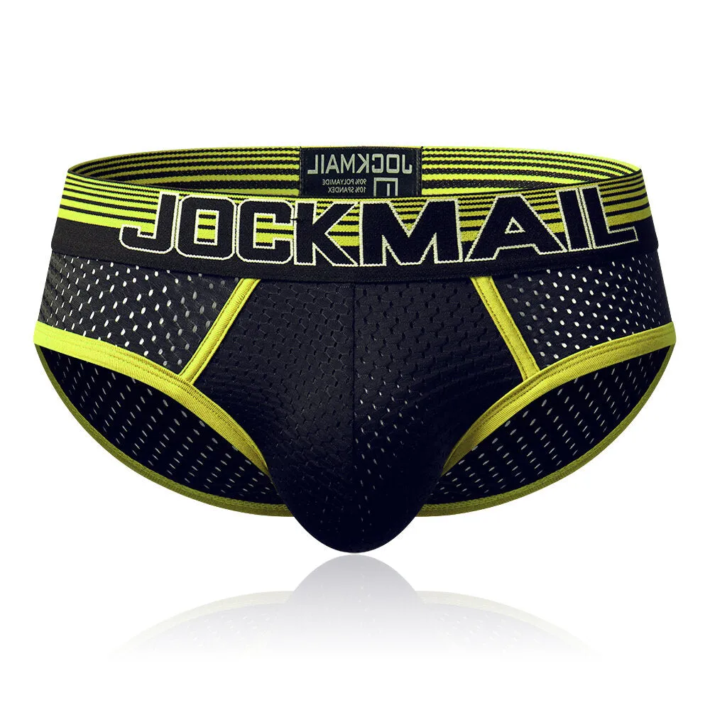 Men's Mesh Breathable Underwear - Patchwork Contrast Color U Convex Briefs
