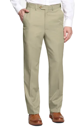Microfiber, Self Sizer, Taupe<br>Flat Front<br>Regular Rise