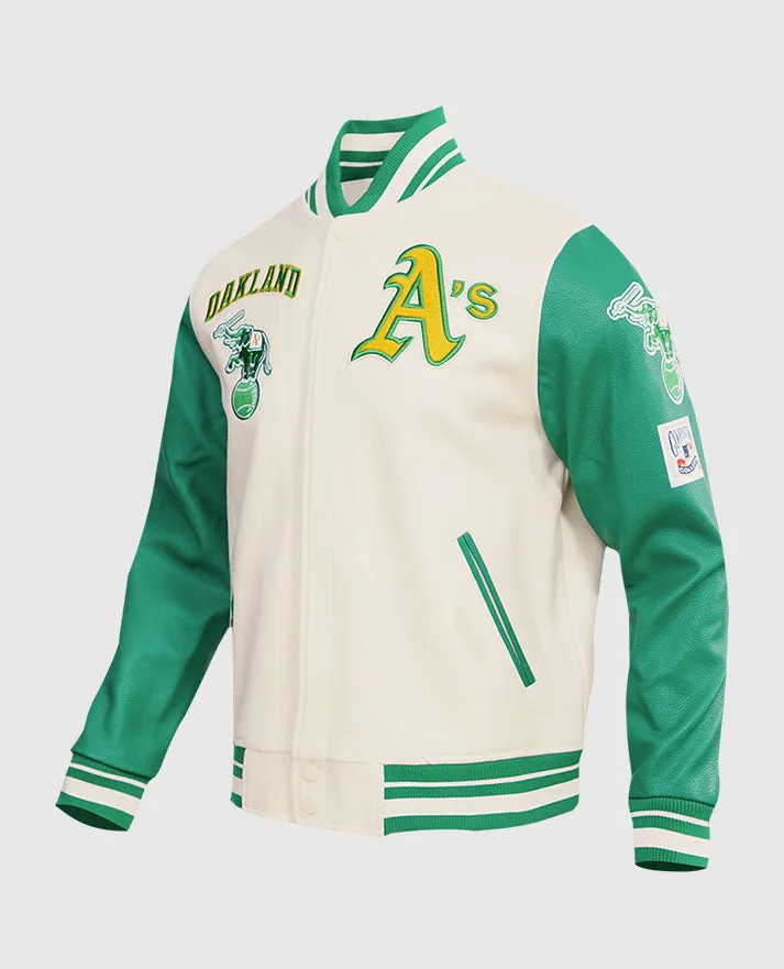 MLB Oakland Athletics Men's Rib Wool Varsity Jacket