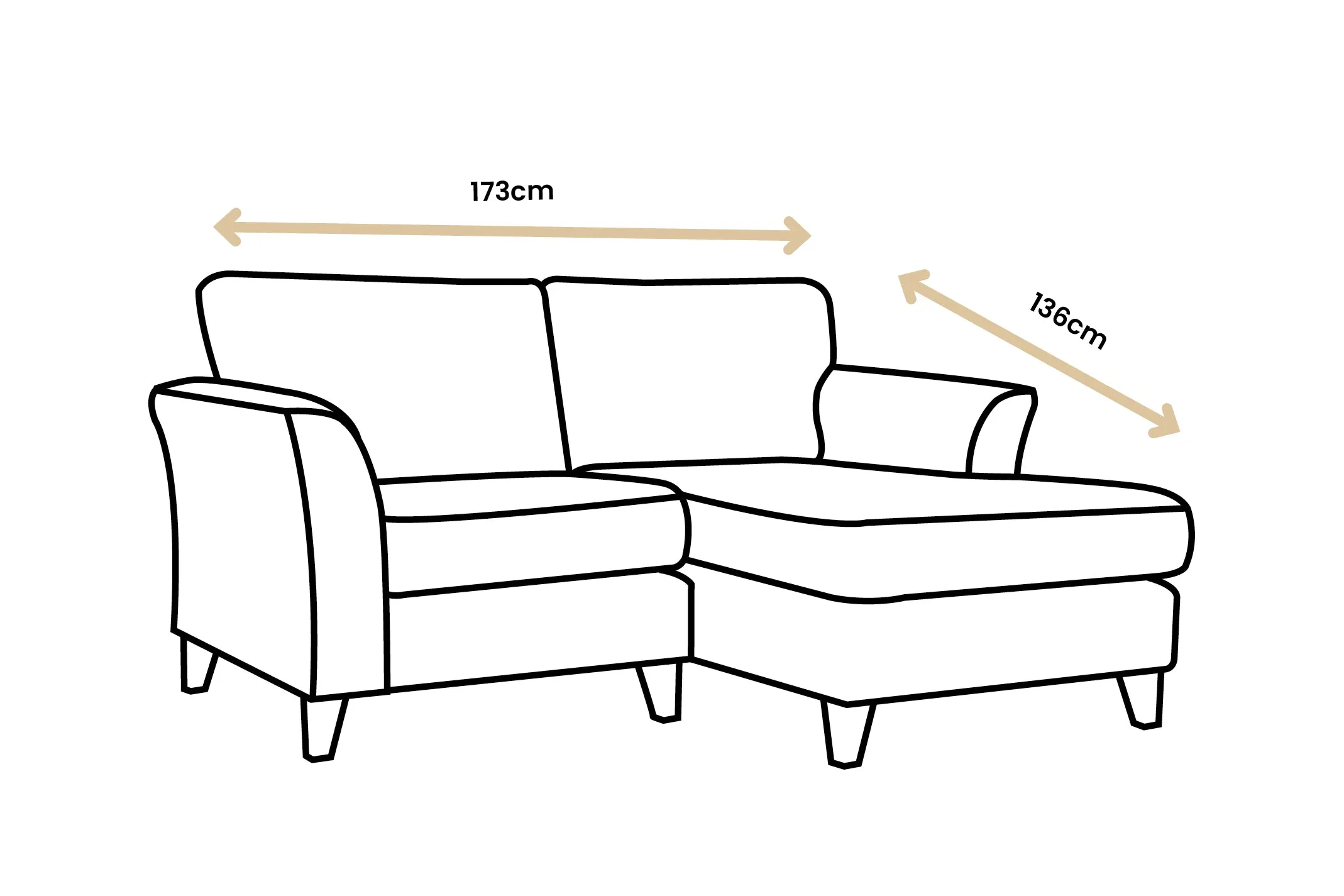 Monaco | Chaise Sofa Option 1 | Polo Natural