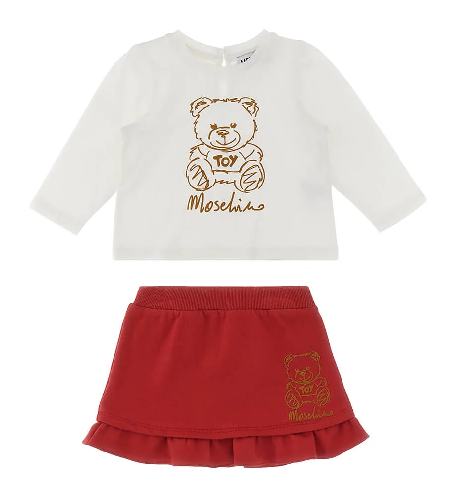 Moschino Baby Girls Bear Drawing Ensemble