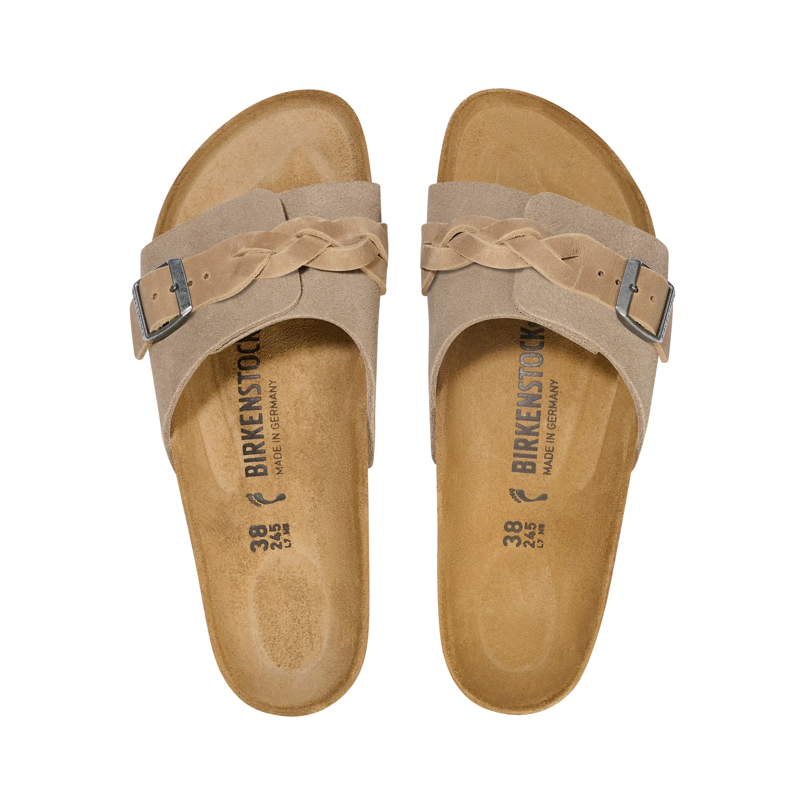Oita Braided Taupe Suede Leather
