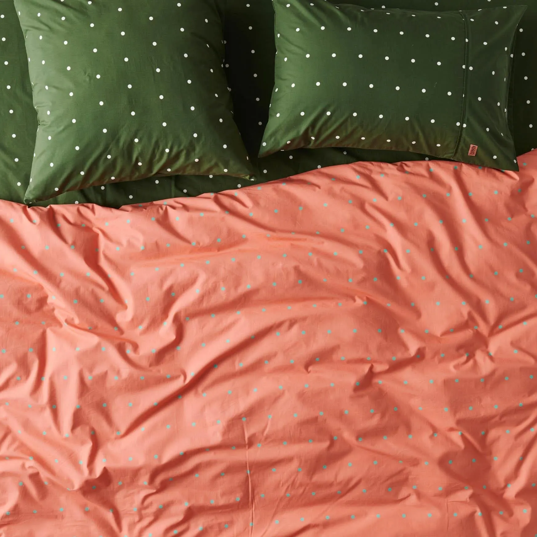 Polkadot Cactus Organic Cotton European Pillowcases Set Of 2