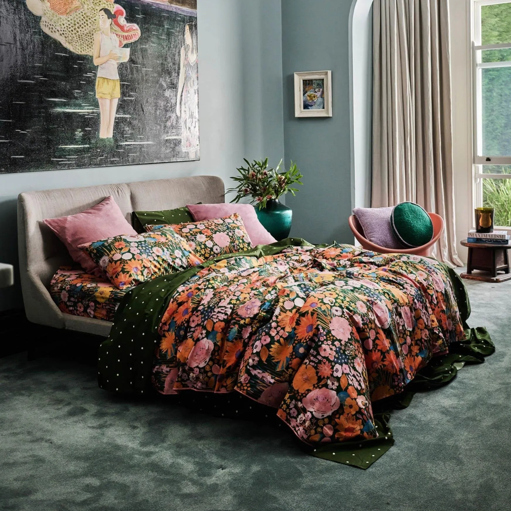 Polkadot Cactus Organic Cotton European Pillowcases Set Of 2