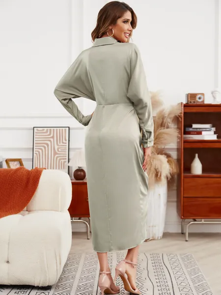 TEEK - Stylish Pleated Shirt Dress