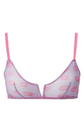 Understatement Underwear - Mesh V-Balconette - Electric Lilac/Neon Pink